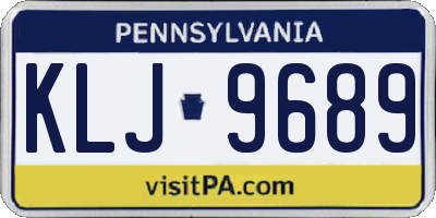 PA license plate KLJ9689
