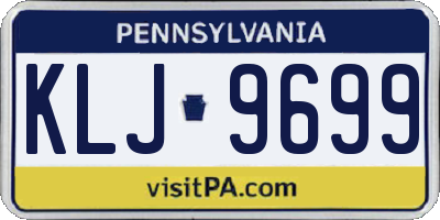 PA license plate KLJ9699