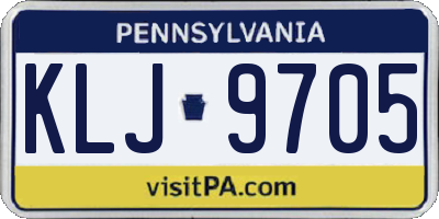PA license plate KLJ9705