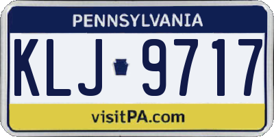 PA license plate KLJ9717