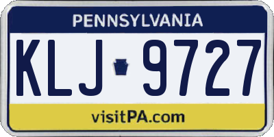 PA license plate KLJ9727