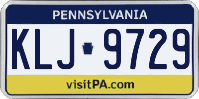 PA license plate KLJ9729