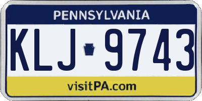 PA license plate KLJ9743