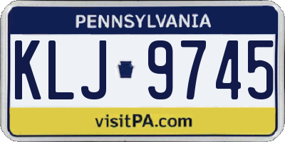 PA license plate KLJ9745