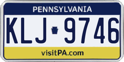 PA license plate KLJ9746