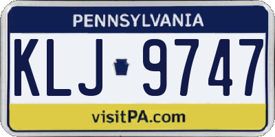 PA license plate KLJ9747