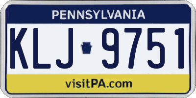 PA license plate KLJ9751