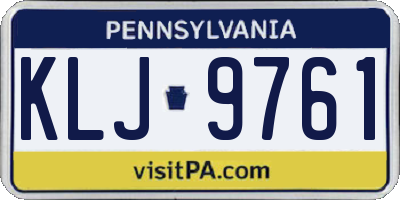 PA license plate KLJ9761