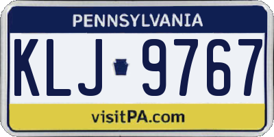 PA license plate KLJ9767