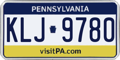 PA license plate KLJ9780