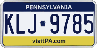PA license plate KLJ9785
