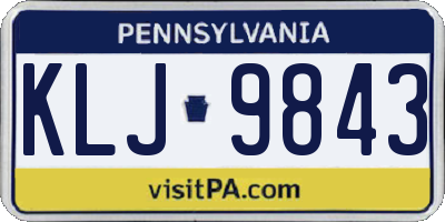PA license plate KLJ9843