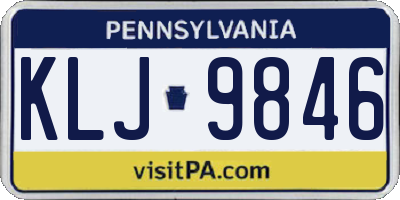 PA license plate KLJ9846