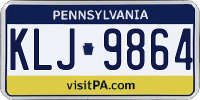 PA license plate KLJ9864