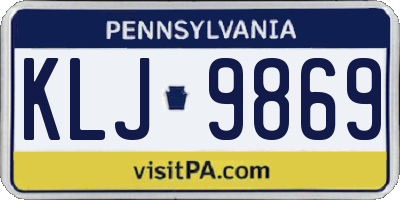 PA license plate KLJ9869