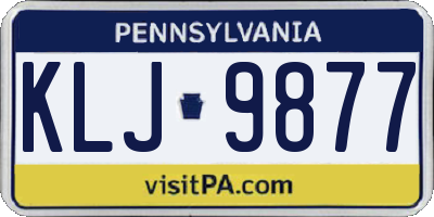 PA license plate KLJ9877