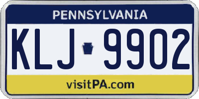 PA license plate KLJ9902