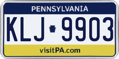 PA license plate KLJ9903