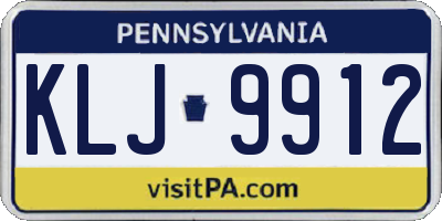 PA license plate KLJ9912