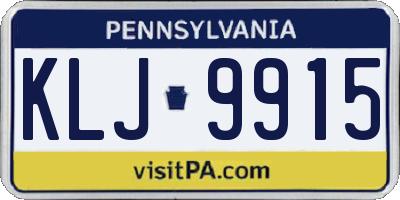 PA license plate KLJ9915