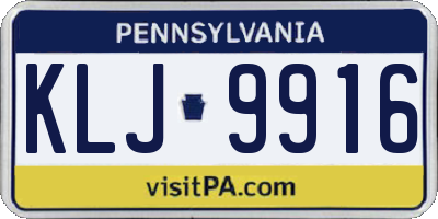 PA license plate KLJ9916