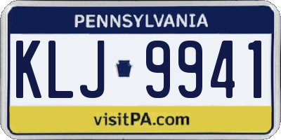 PA license plate KLJ9941