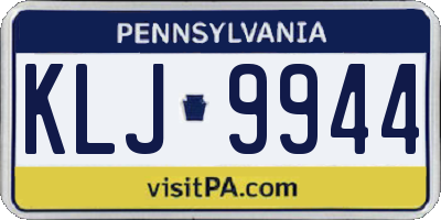 PA license plate KLJ9944