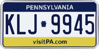 PA license plate KLJ9945