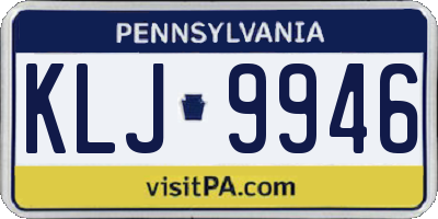 PA license plate KLJ9946