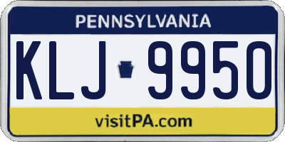 PA license plate KLJ9950