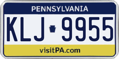 PA license plate KLJ9955