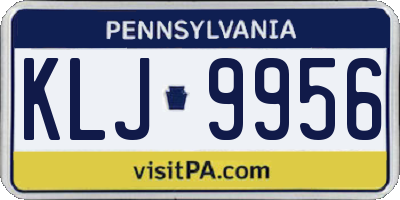 PA license plate KLJ9956