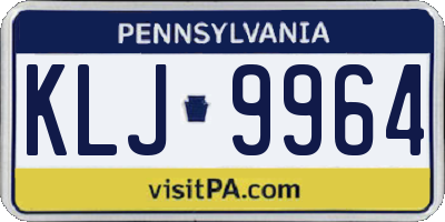 PA license plate KLJ9964