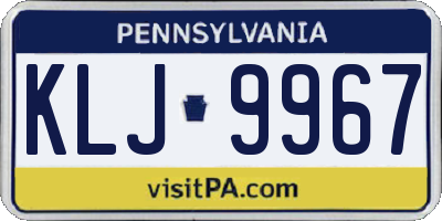 PA license plate KLJ9967
