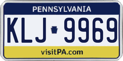 PA license plate KLJ9969