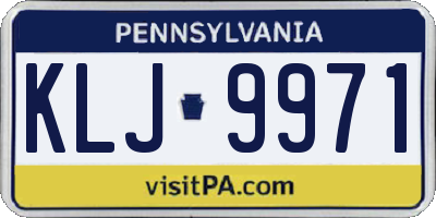 PA license plate KLJ9971