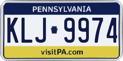 PA license plate KLJ9974