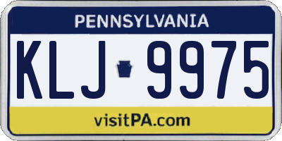 PA license plate KLJ9975