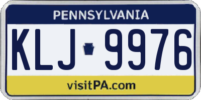 PA license plate KLJ9976