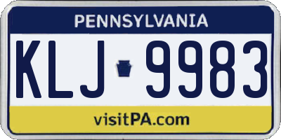 PA license plate KLJ9983