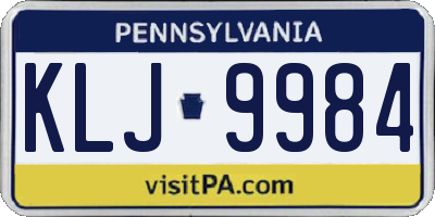PA license plate KLJ9984