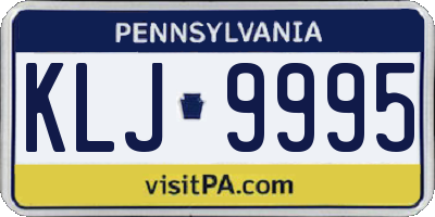PA license plate KLJ9995