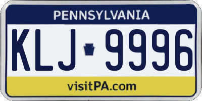 PA license plate KLJ9996