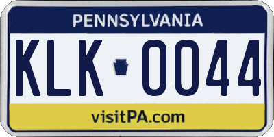 PA license plate KLK0044