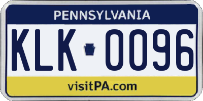 PA license plate KLK0096