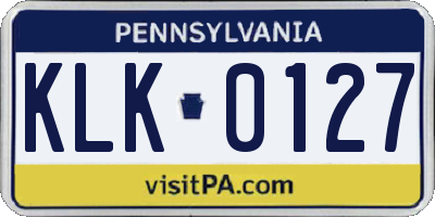 PA license plate KLK0127
