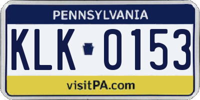 PA license plate KLK0153