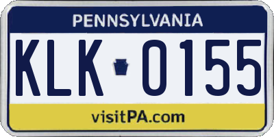 PA license plate KLK0155