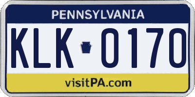 PA license plate KLK0170