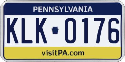 PA license plate KLK0176